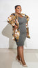 Lezan Blazer & Dress Set || Grey Black Gold