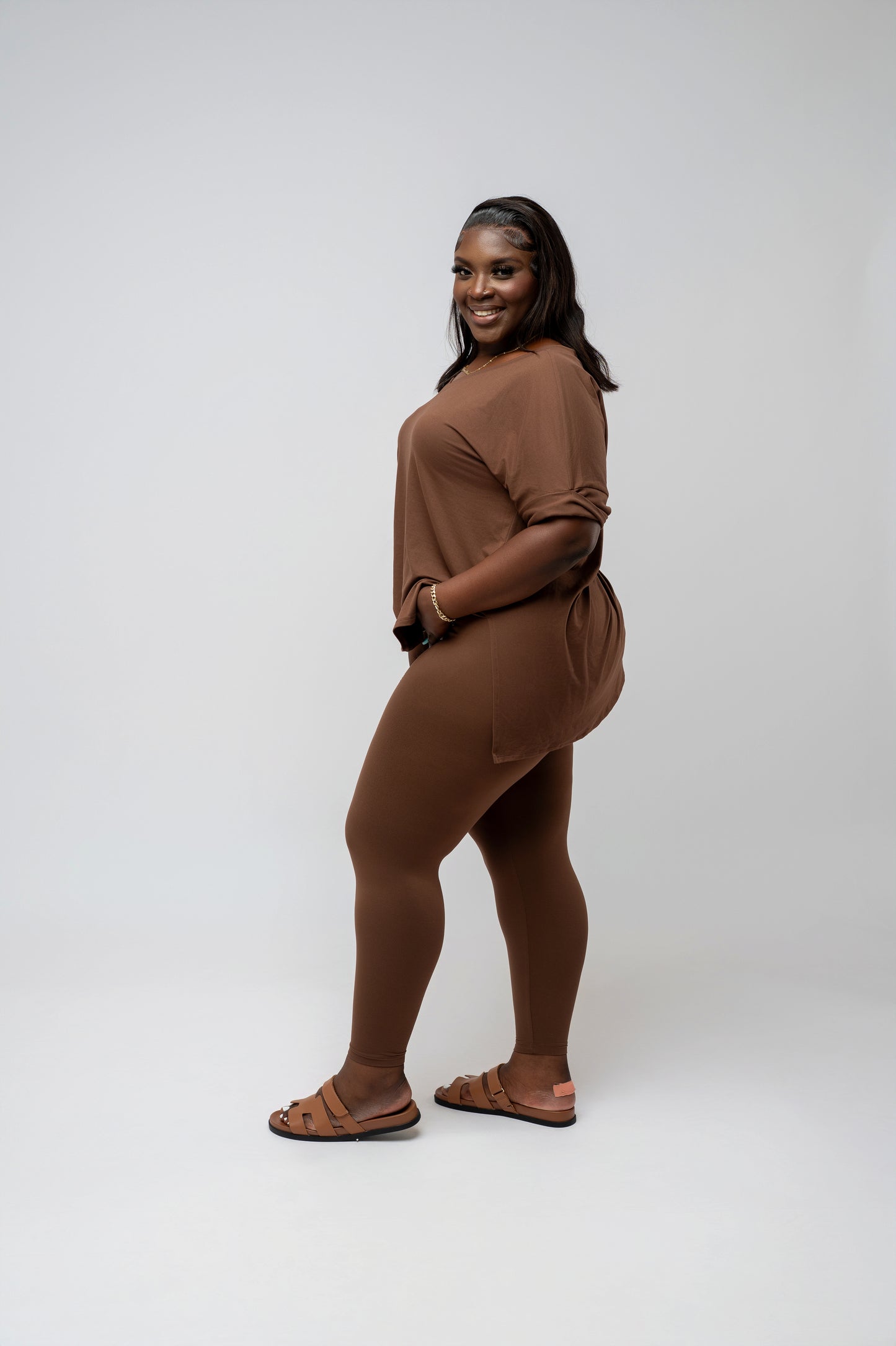 Gia Buttery Soft Legging Set - Brown