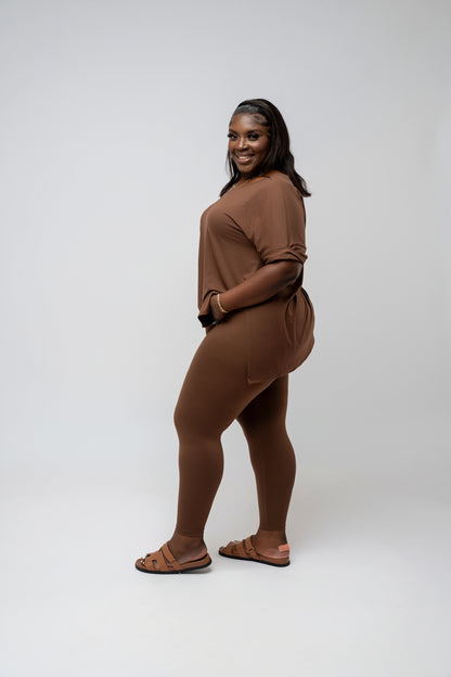 Gia Buttery Soft Legging Set - Brown