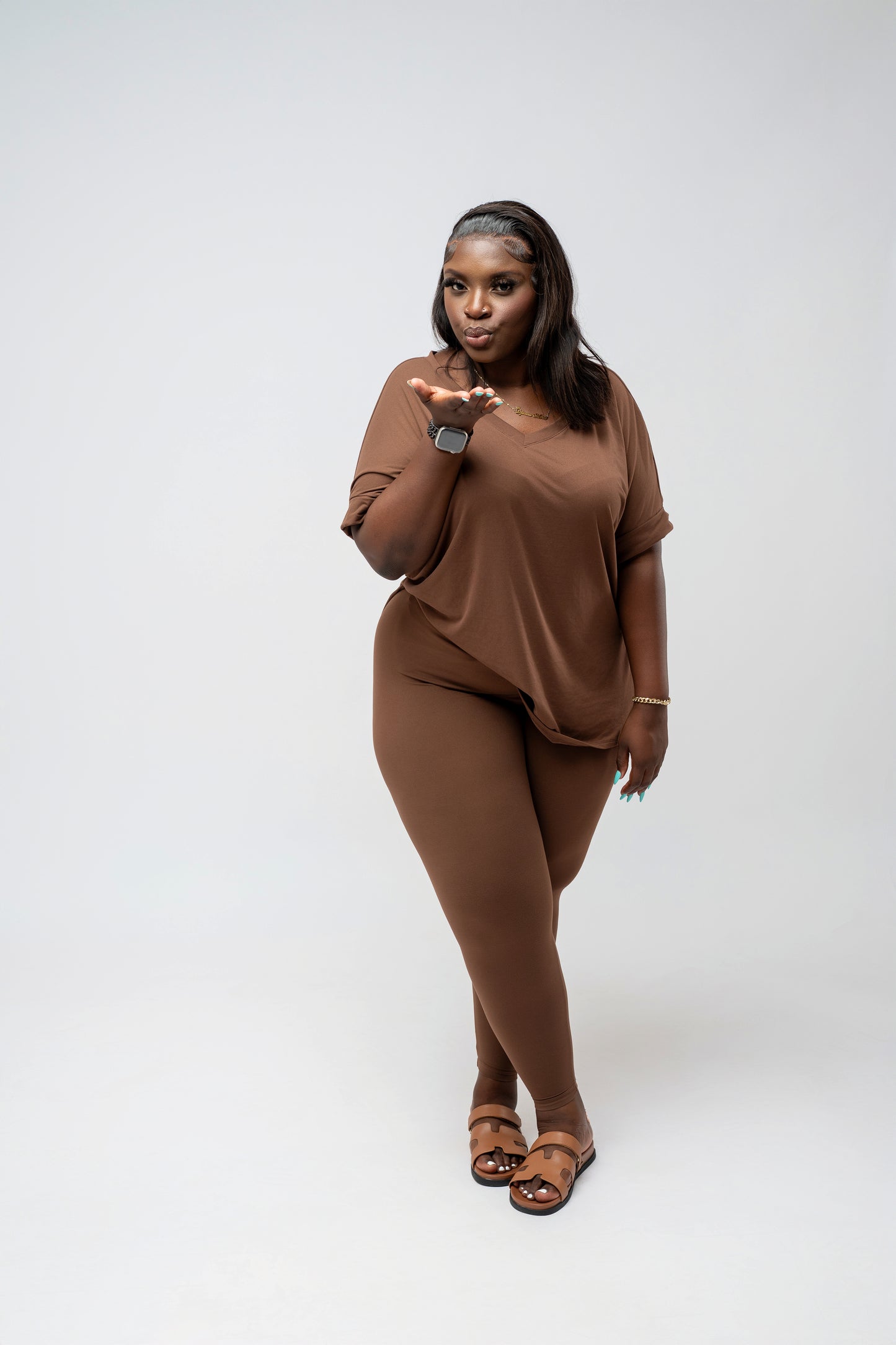 Gia Buttery Soft Legging Set - Brown