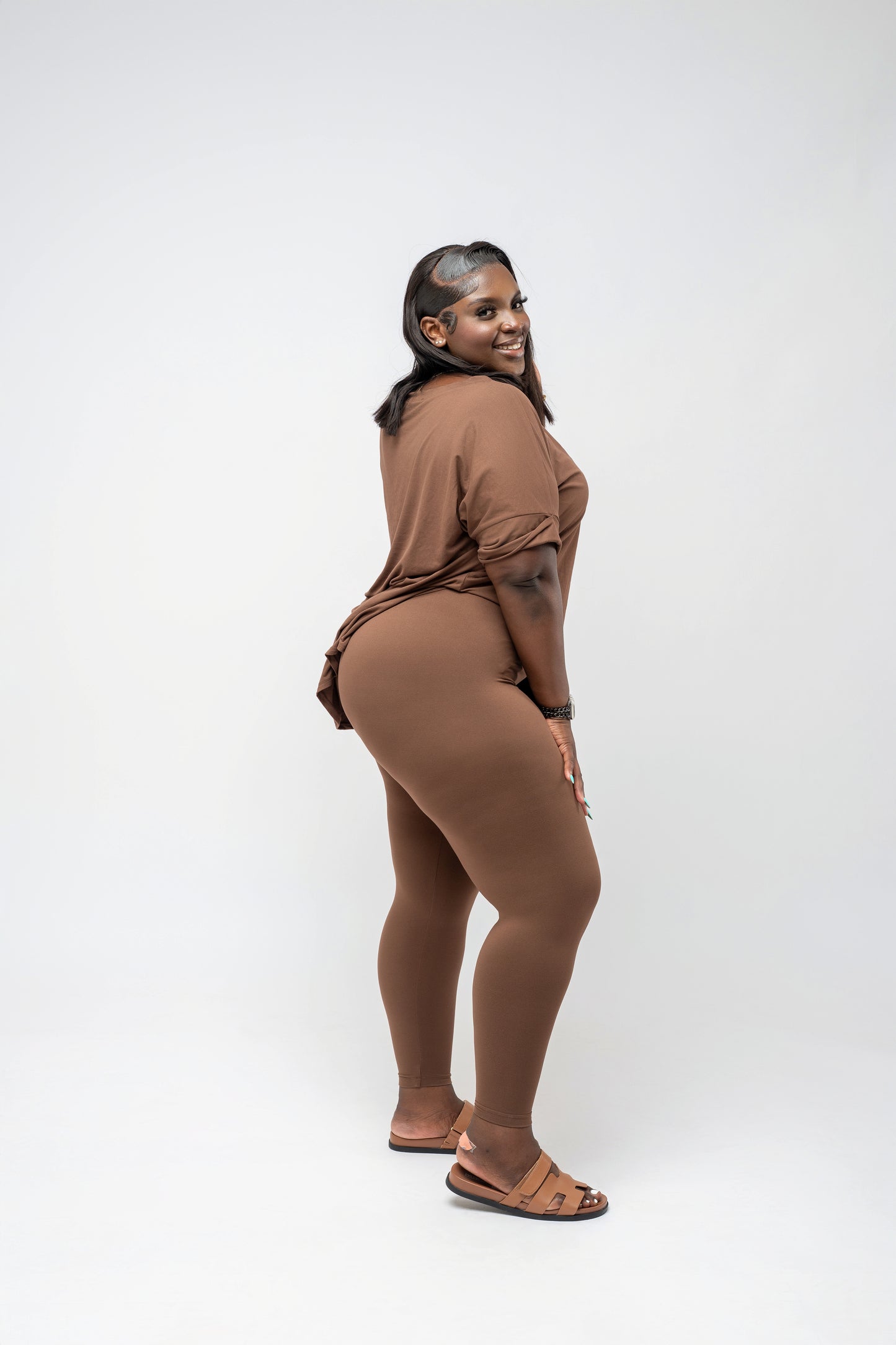 Gia Buttery Soft Legging Set - Brown