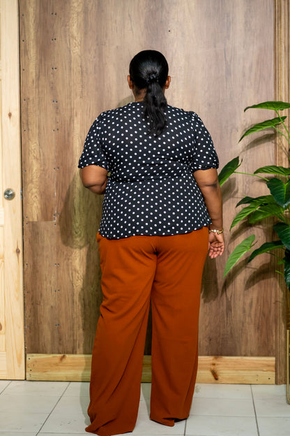 Flow Wide-Leg Pants || Rust