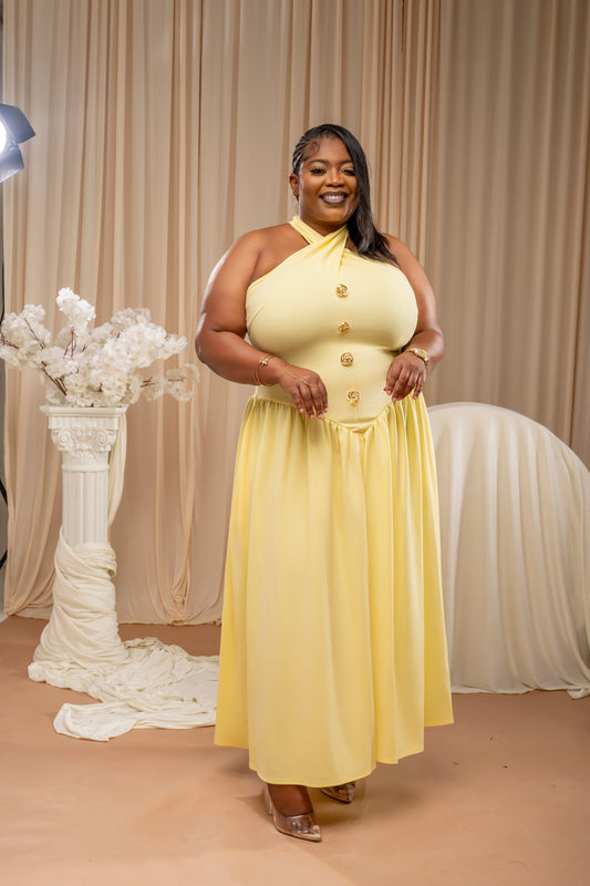 The Riviera Goddest Dress || Yellow