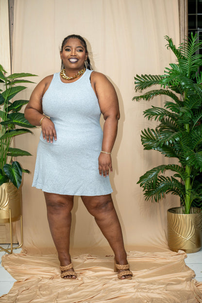 Juni Skater Dress || Heather Gray
