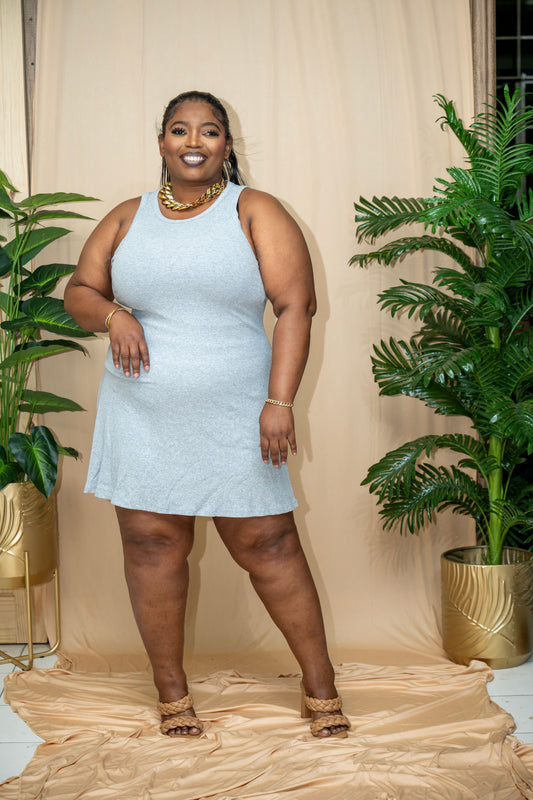Juni Skater Dress || Heather Gray