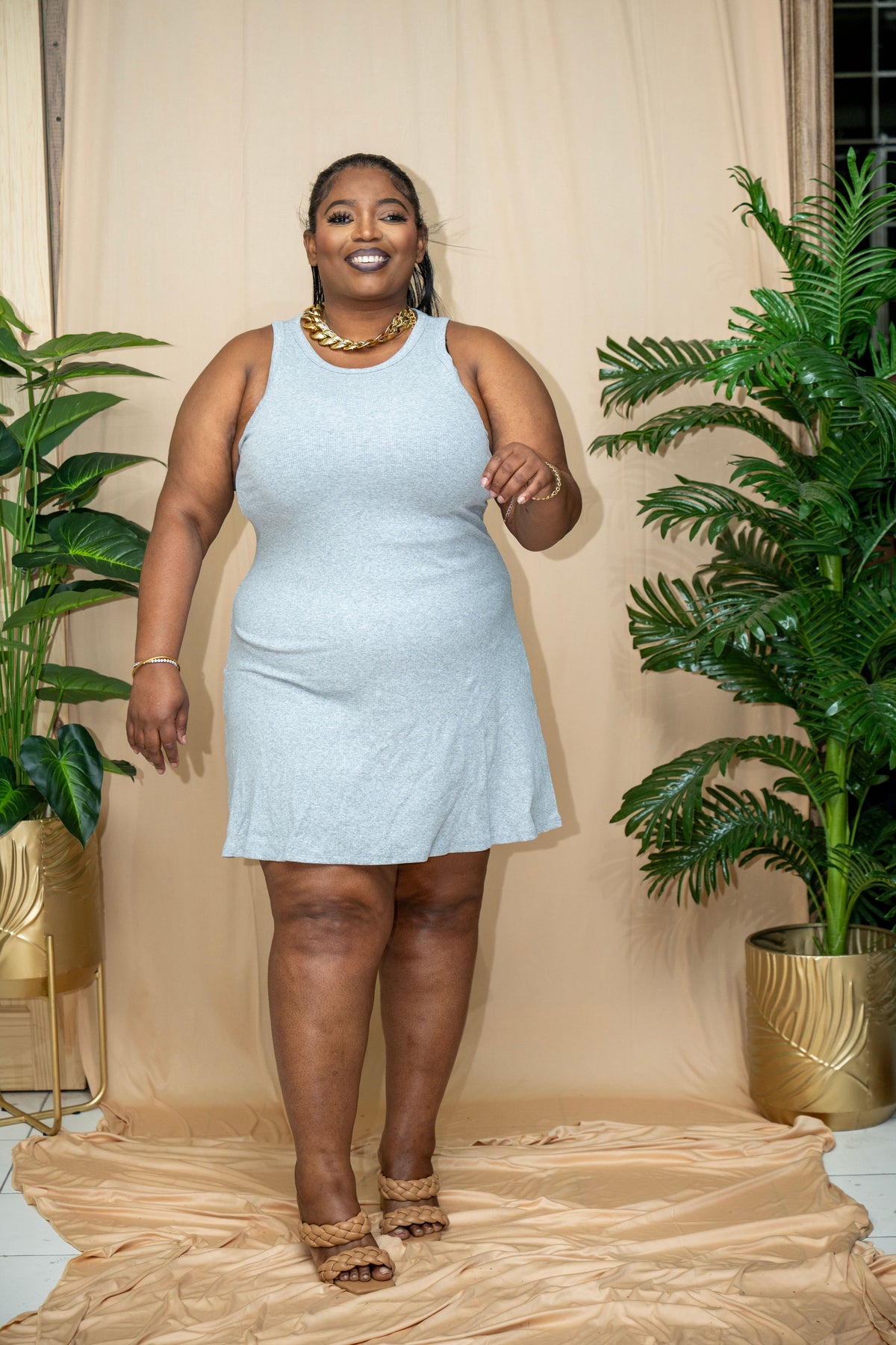 Juni Skater Dress || Heather Gray