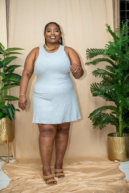 Juni Skater Dress || Heather Gray