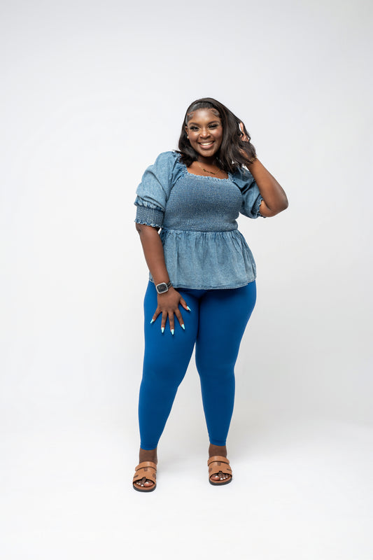 MicroFibre  Premium Legging ||  Lt Navy