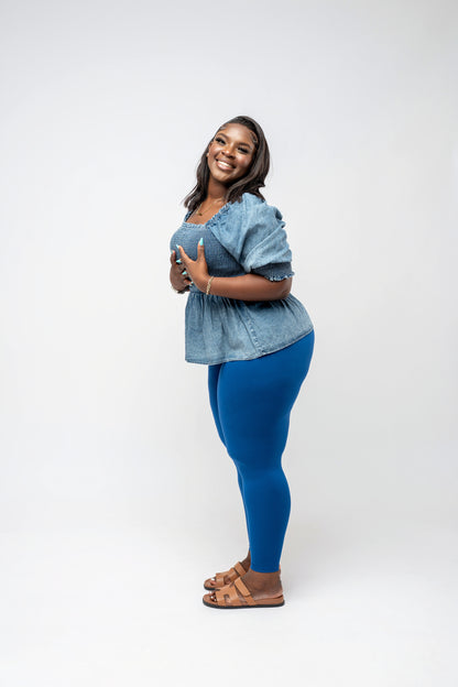 MicroFibre  Premium Legging ||  Lt Navy