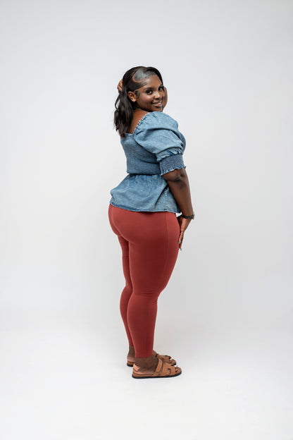 Premium Cotton legging ||  Rust