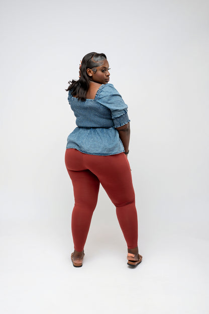 Premium Cotton legging ||  Rust