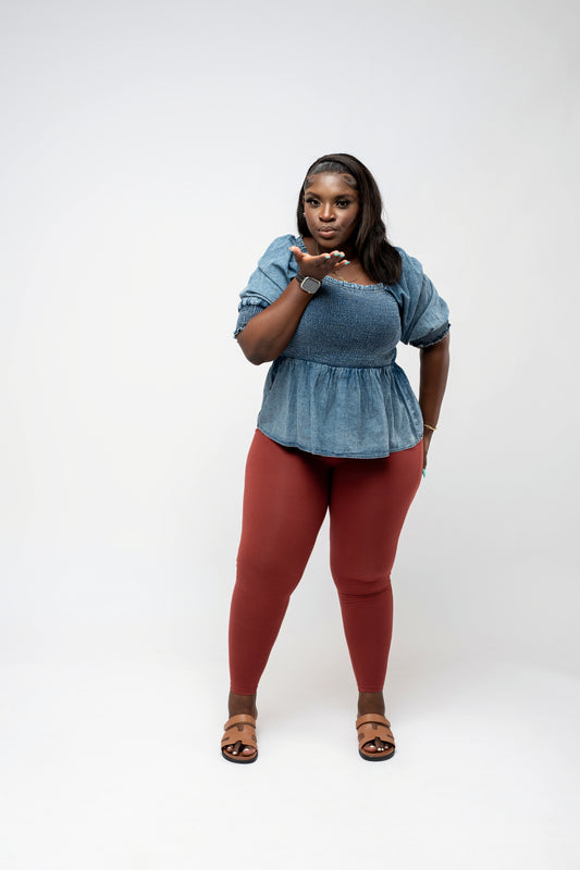 Premium Cotton legging ||  Rust