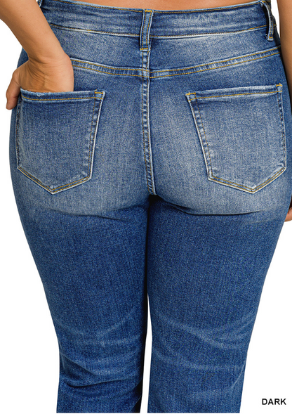 Chilly Boyfriend Cuffed Jeans || Medium Blue