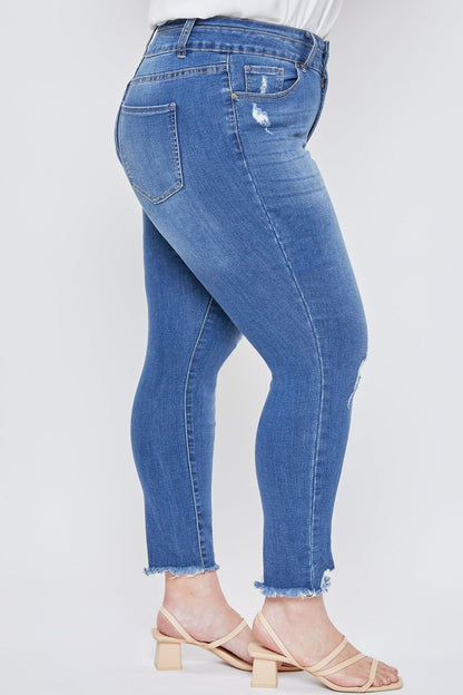 Soft Flex Distressed Jeans || Blue