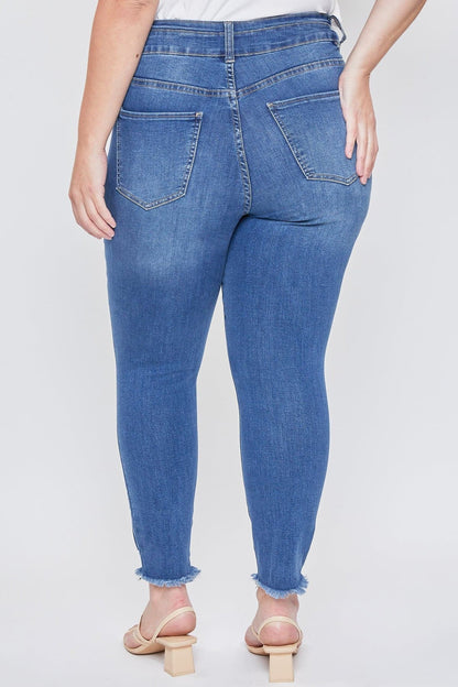 Soft Flex Distressed Jeans || Blue