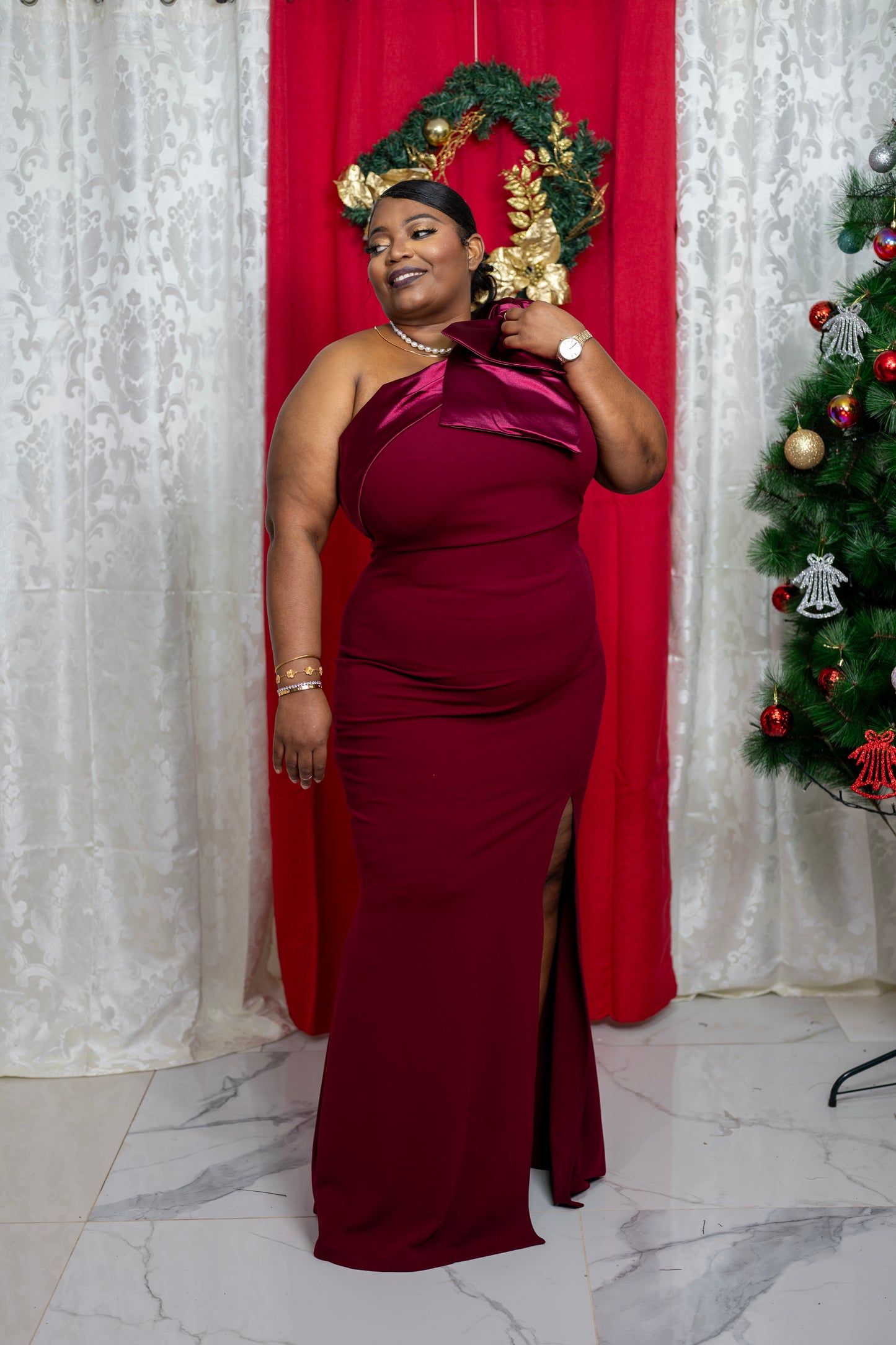 Midnight Muse Gown-Burgundy