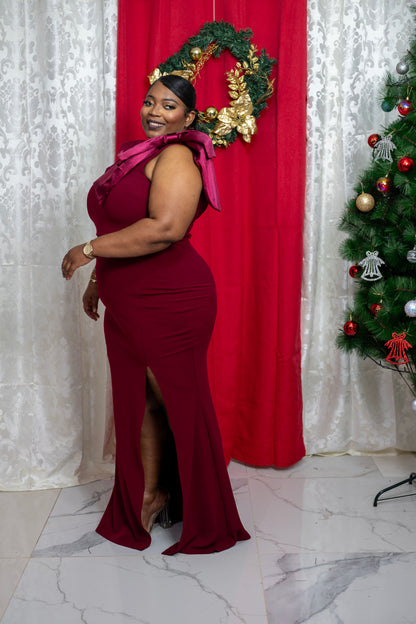 Midnight Muse Gown-Burgundy