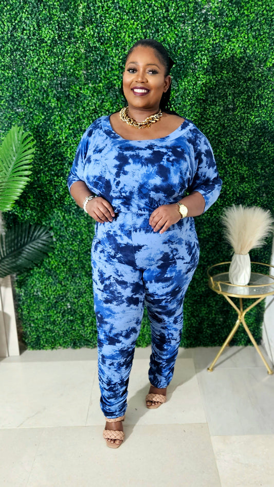 Jay Tye Dye Blue Jumpsuit