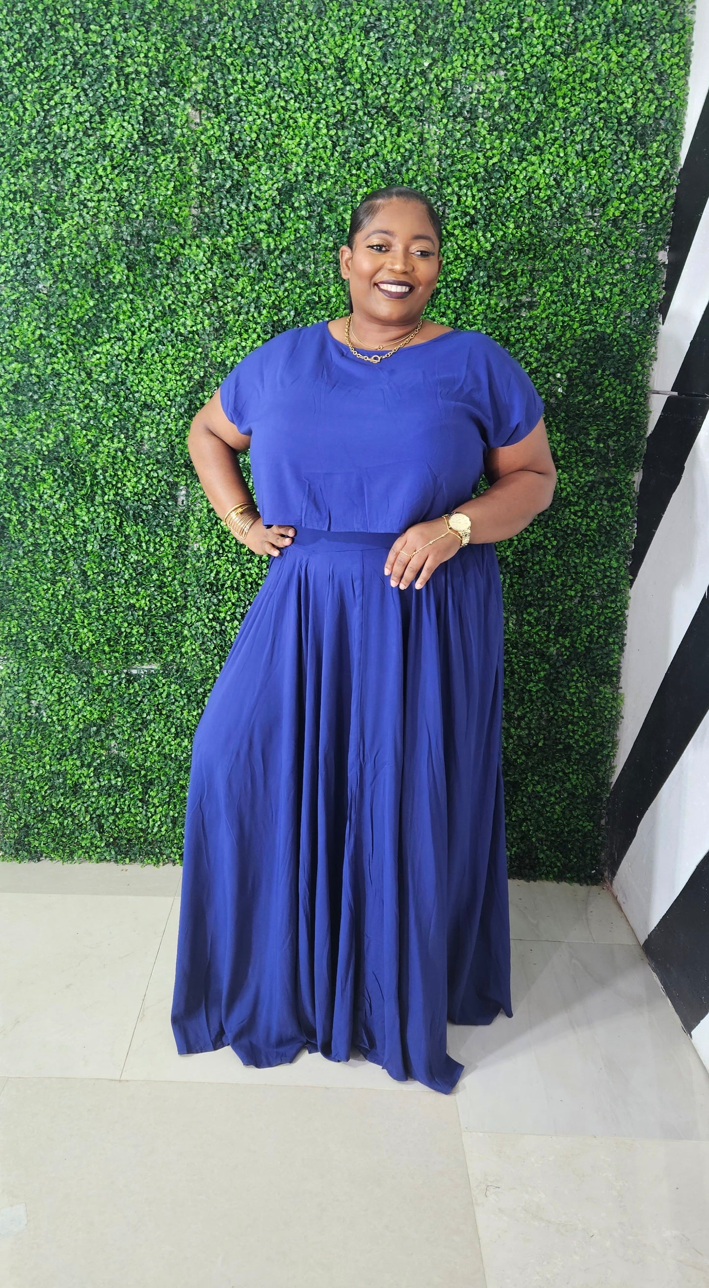 Emika Skirt Set || Navy