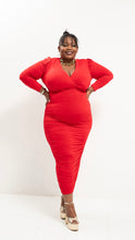 Load image into Gallery viewer, On Point Ruched Dress || Red
