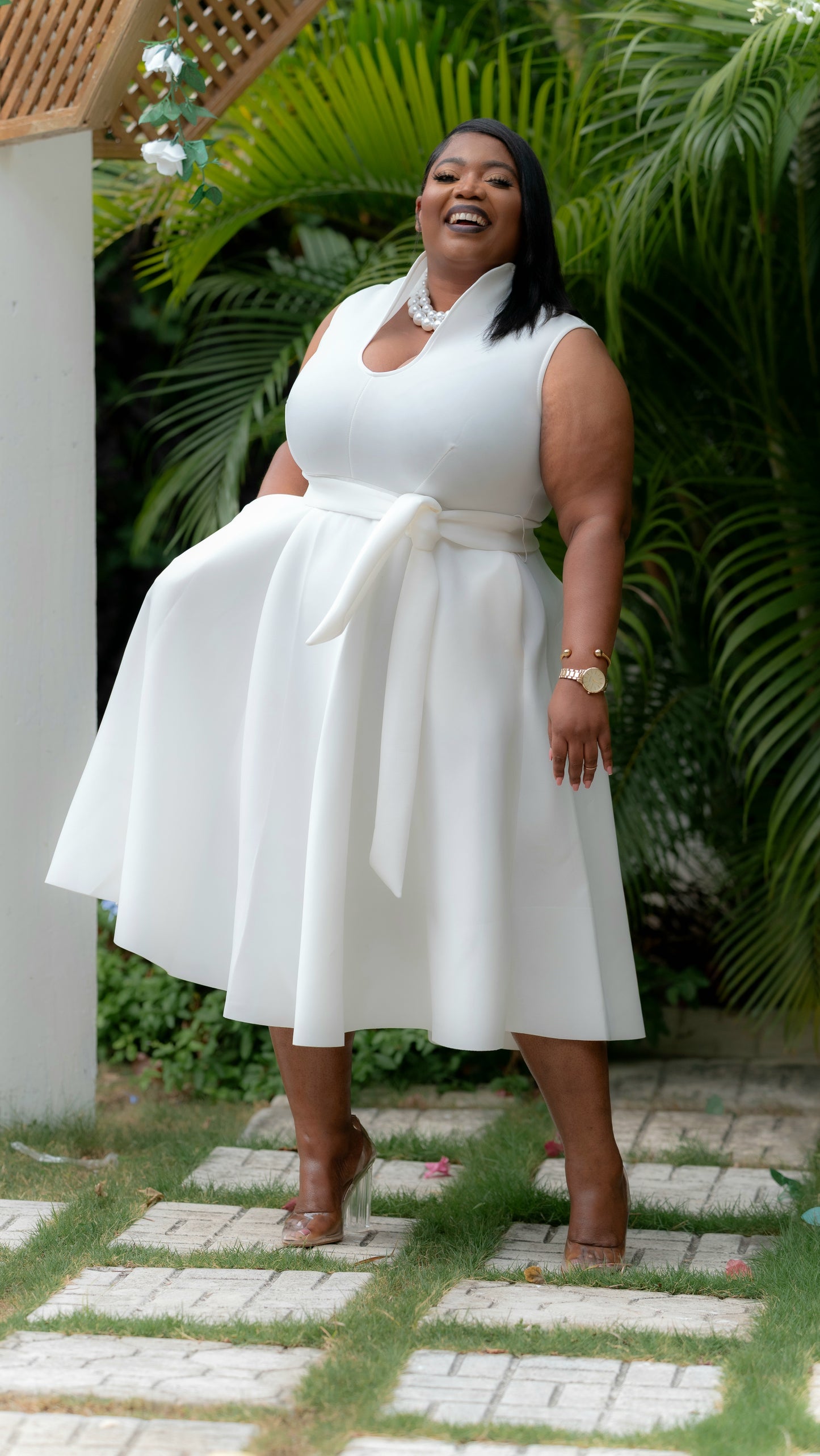 Pure Grace Midi Dress || Ivory