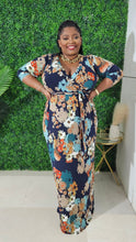 Load image into Gallery viewer, Floral Wrap Maxi Dress || Navy
