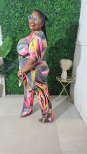 Load image into Gallery viewer, Abstract Print Tye Front Jumpsuit
