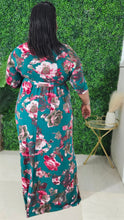 Load image into Gallery viewer, Floral Wrap Maxi Dress || Teal
