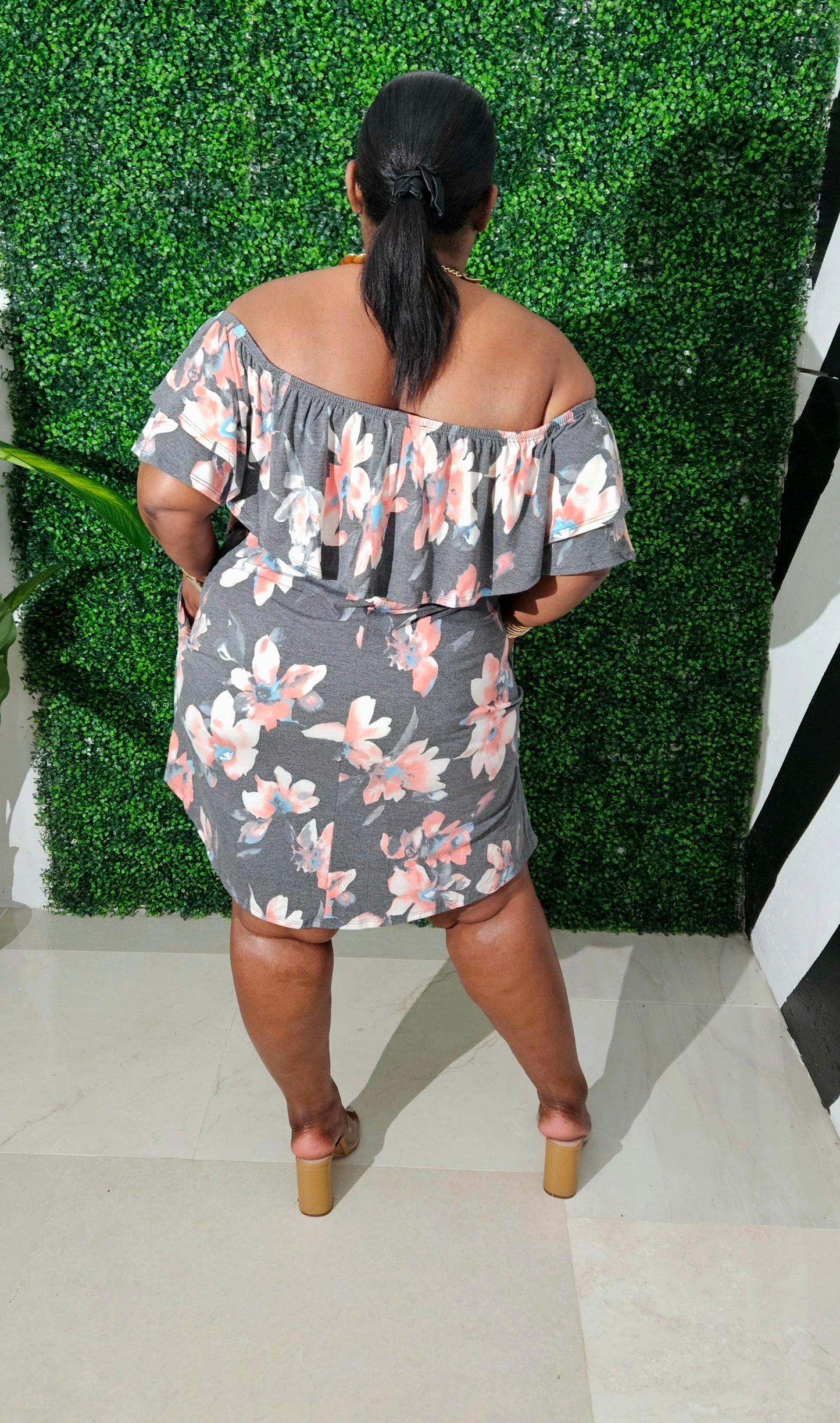 Flirt & Flow Dress|| Charcoal