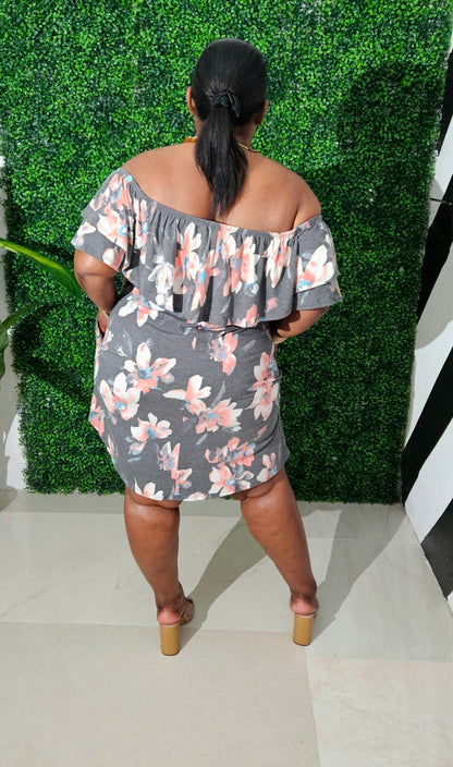 Flirt & Flow Dress|| Charcoal