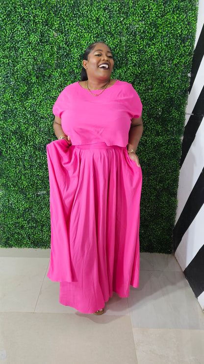 Emika Skirt Set || Pink