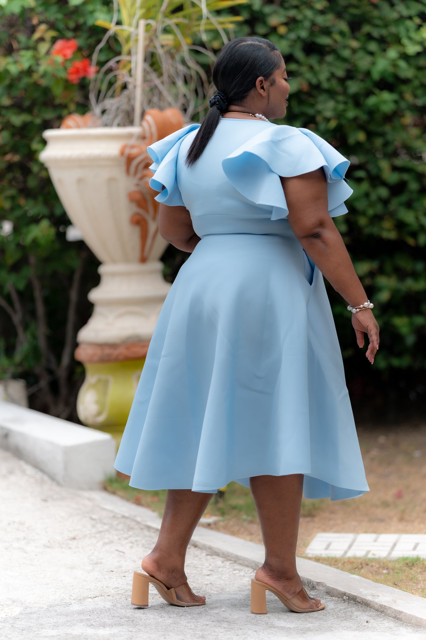 Celeste Charm Midi Dress || Powder Blue