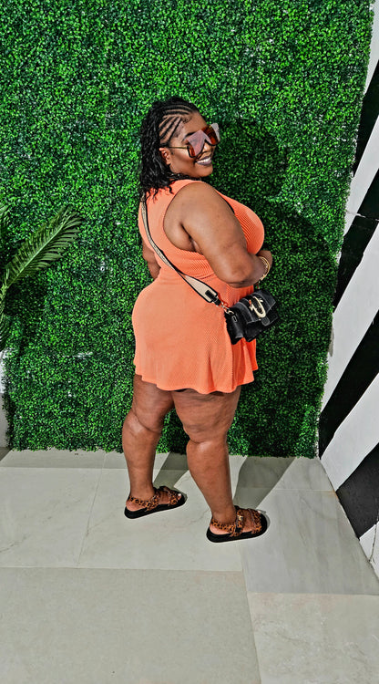 Tangerine Tease Mini Dress || Orange