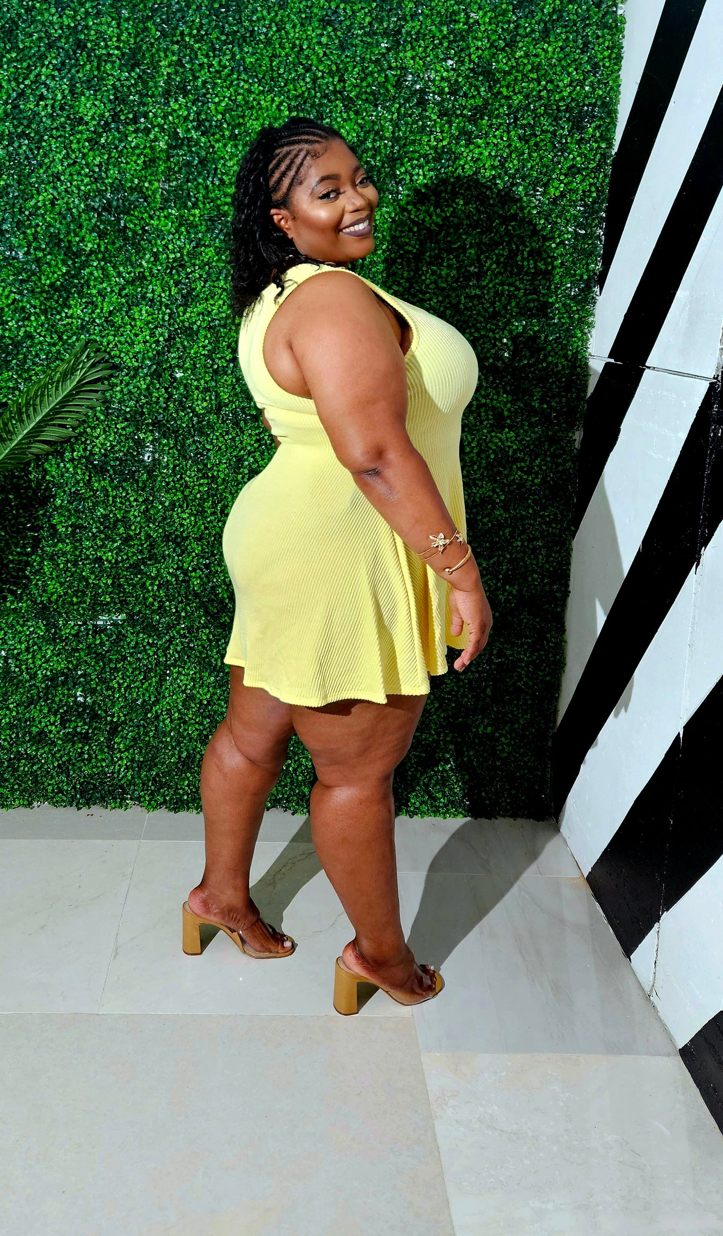 Tangerine Tease Mini Dress || Yellow