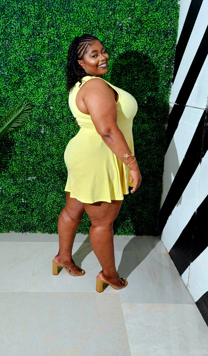 Tangerine Tease Mini Dress || Yellow