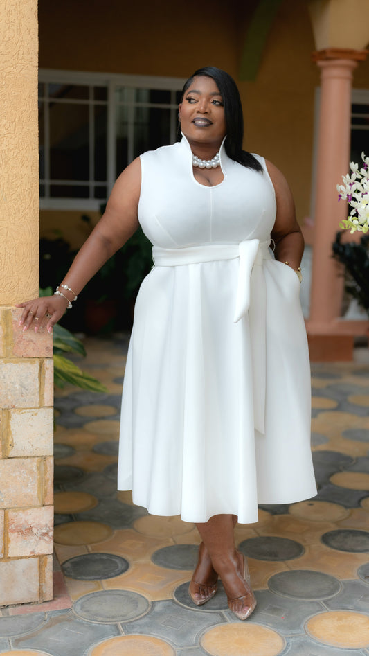 Pure Grace Midi Dress || Ivory