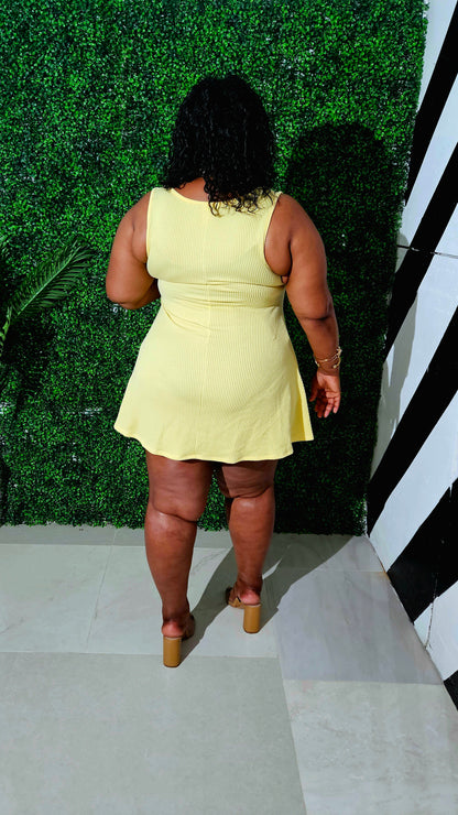Tangerine Tease Mini Dress || Yellow