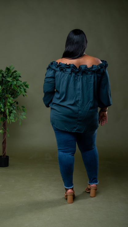 Effortlessly Yours Top || Deep Teal Green