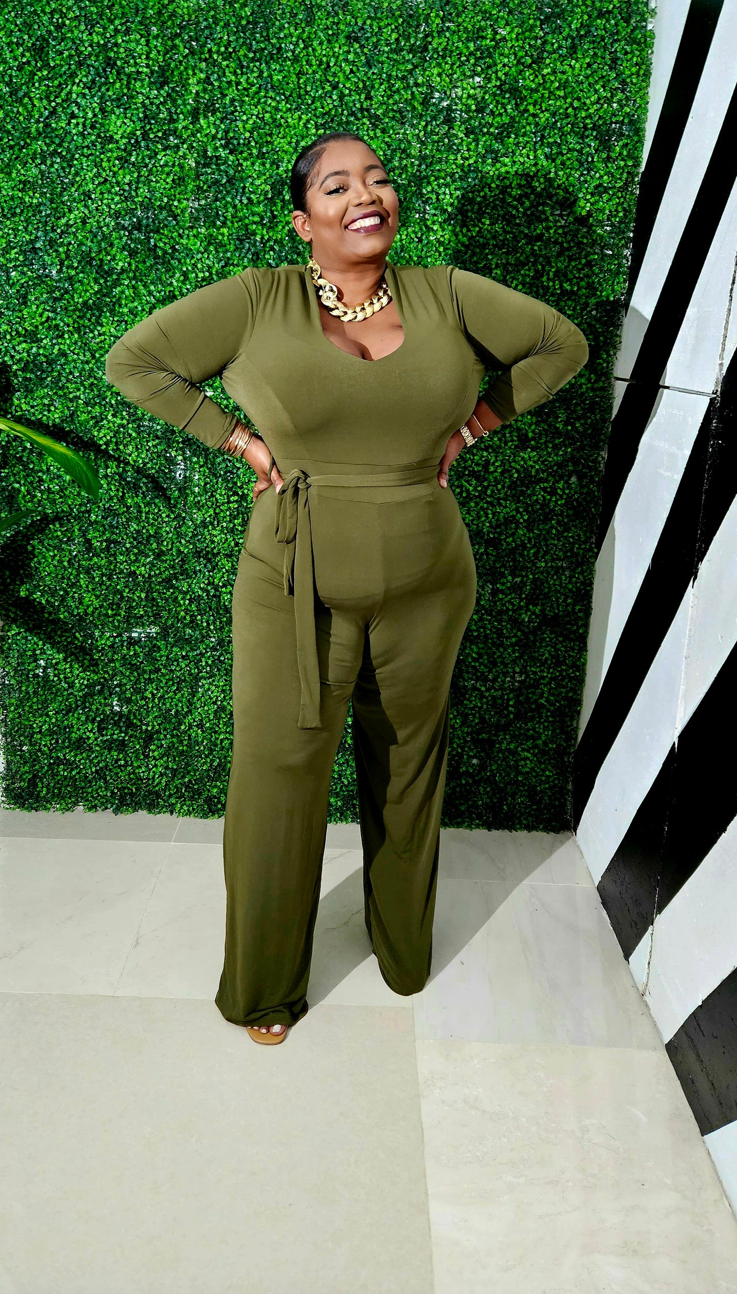 Power Play Jumpsuit|| Green