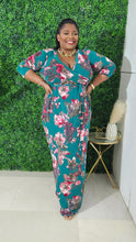 Load image into Gallery viewer, Floral Wrap Maxi Dress || Teal
