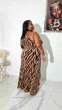 Load image into Gallery viewer, Tuscana Zebra Mesh Dress || Taupe and chocolate
