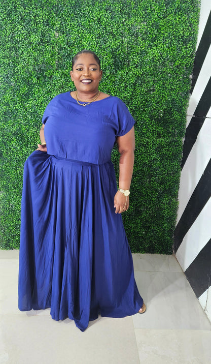 Emika Skirt Set || Navy