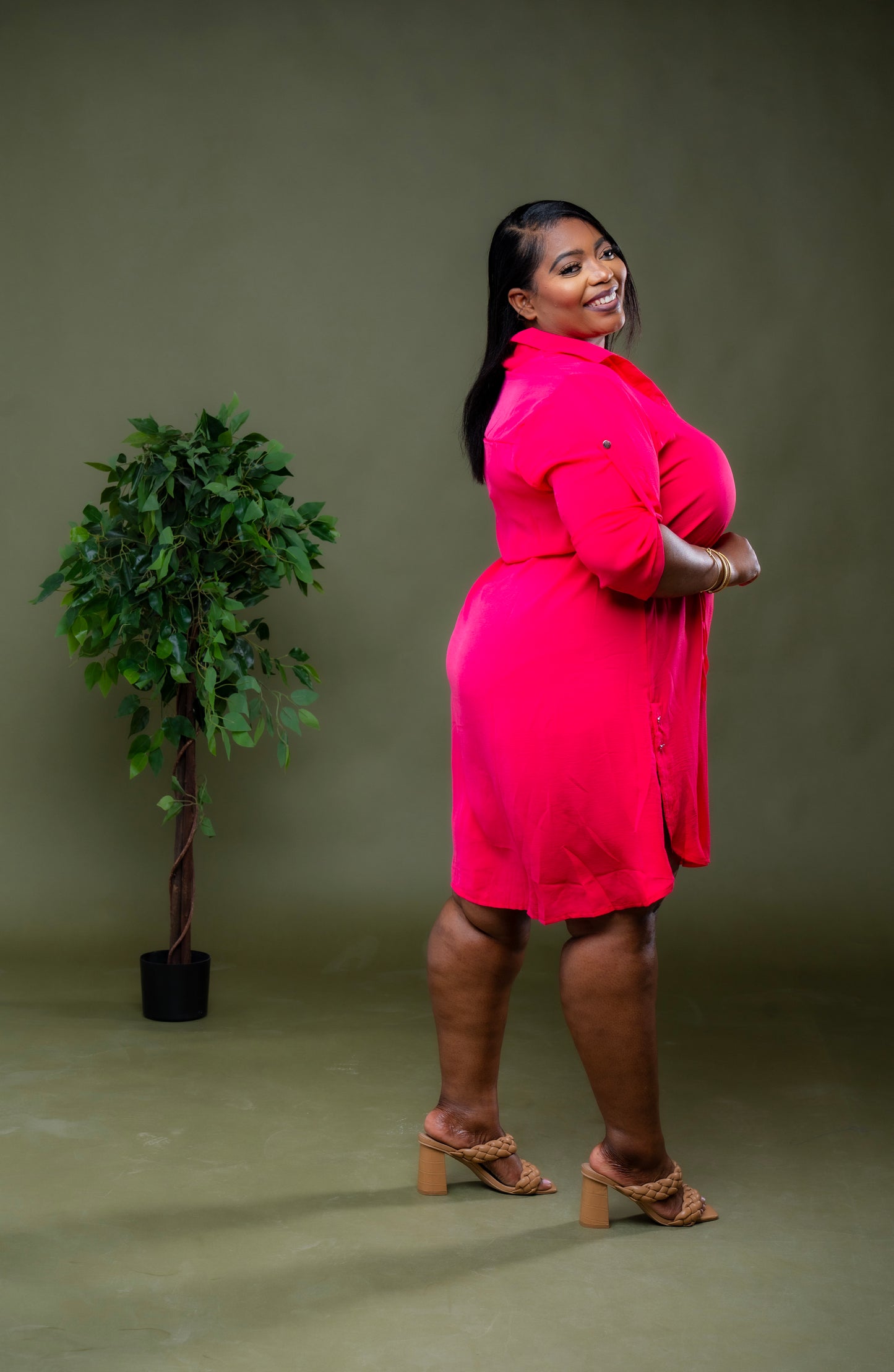 Soft Spoken Mini Dress || Fuchsia