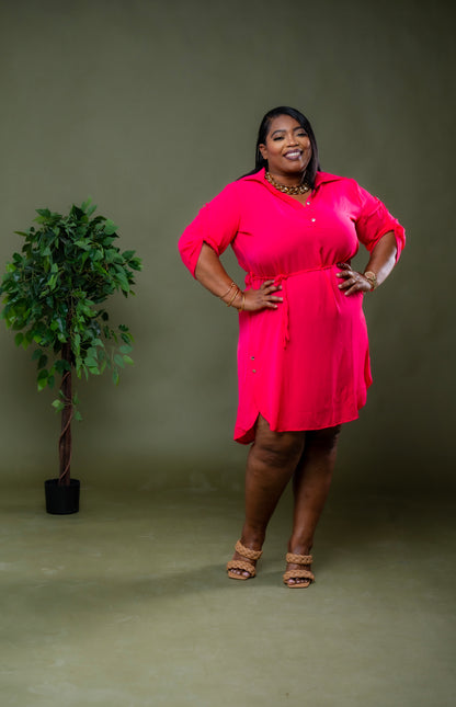 Soft Spoken Mini Dress || Fuchsia