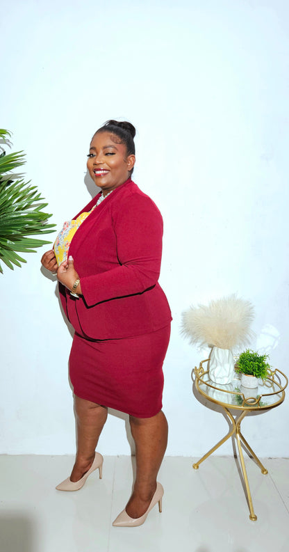 Prestige Power Suit || Burgundy