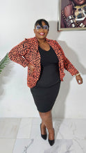 Load image into Gallery viewer, Animal Print Open Blazer || Coral &amp; Black
