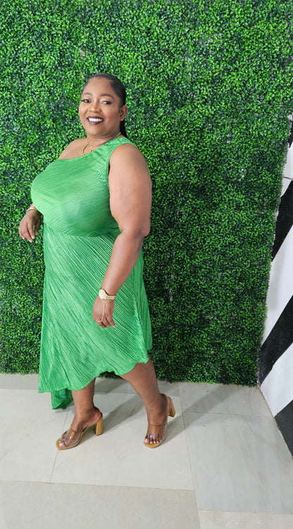 Emma Rae High Low Dress || Green