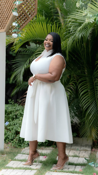 Pure Grace Midi Dress || Ivory
