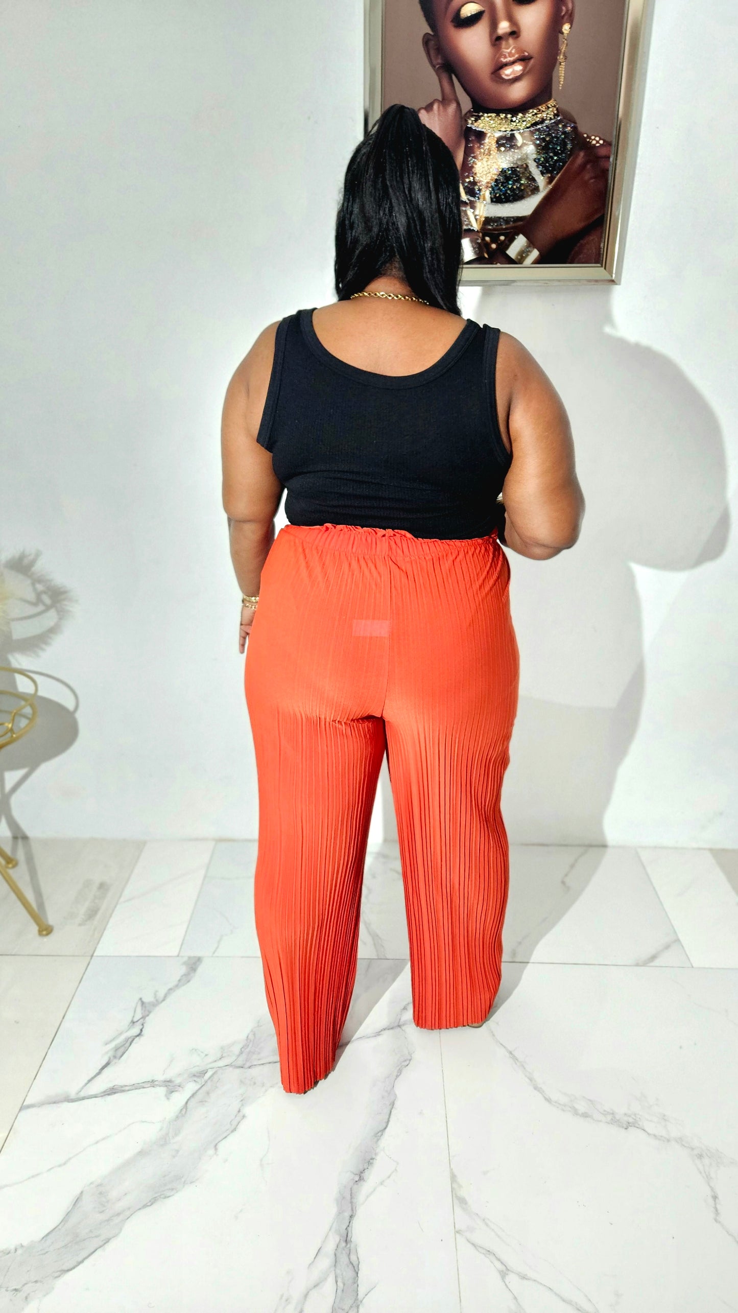 Dottia Pleated pants || Rust