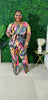 Abstract Print Tye Front Jumpsuit